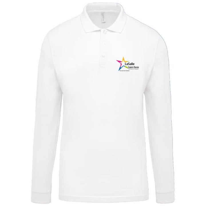 Polo manches longues Enfant/Homme Blanc