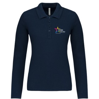 Polo manches longues Femme Marine
