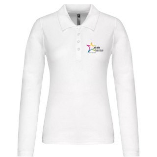 Polo manches longues Femme Blanc
